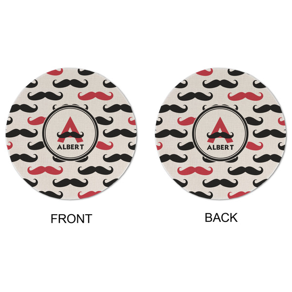 Mustache Print Round Linen Placemats - APPROVAL (double sided)