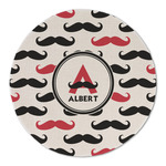 Mustache Print Round Linen Placemat (Personalized)