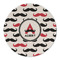 Mustache Print Round Linen Placemats - FRONT (Single Sided)