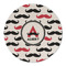 Mustache Print Round Linen Placemat (Personalized)