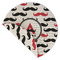 Mustache Print Round Linen Placemats - Front (folded corner double sided)