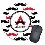 Mustache Print Round Mouse Pad (Personalized)
