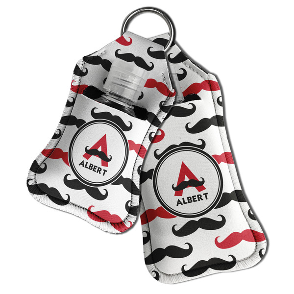 Mustache Print Sanitizer Holder Keychain - Both in Case (PARENT)