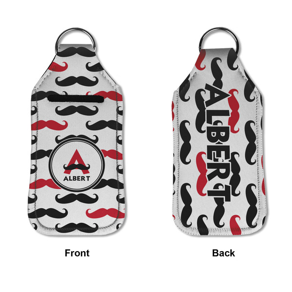 Mustache Print Sanitizer Holder Keychain - Large APPROVAL (Flat)