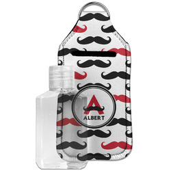 Mustache Print Hand Sanitizer & Keychain Holder - Large (Personalized)