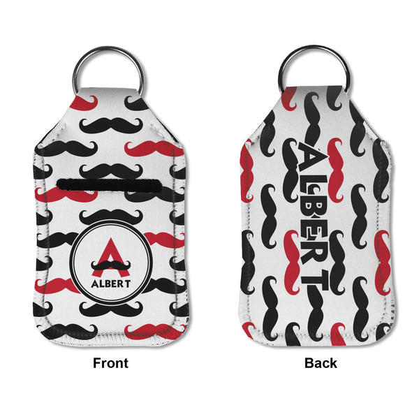 Mustache Print Sanitizer Holder Keychain - Small APPROVAL (Flat)