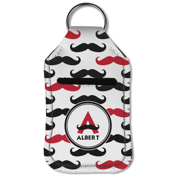 Mustache Print Sanitizer Holder Keychain - Small (Front Flat)