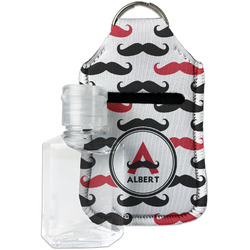 Mustache Print Hand Sanitizer & Keychain Holder - Small (Personalized)
