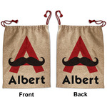 Mustache Print Santa Sack - Front & Back (Personalized)