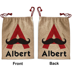 Mustache Print Santa Sack - Front & Back (Personalized)