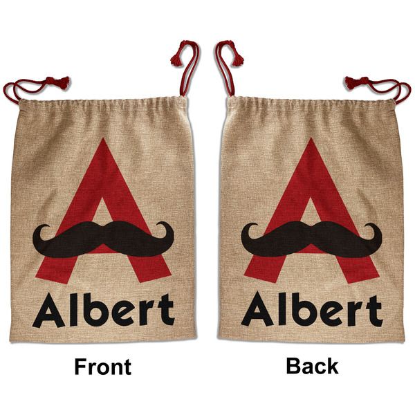Custom Mustache Print Santa Sack - Front & Back (Personalized)