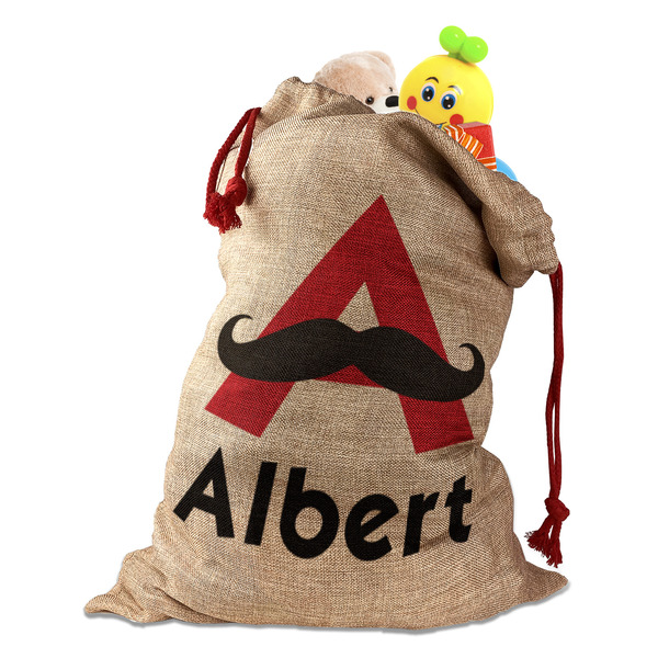 Custom Mustache Print Santa Sack (Personalized)