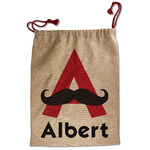 Mustache Print Santa Sack - Front (Personalized)