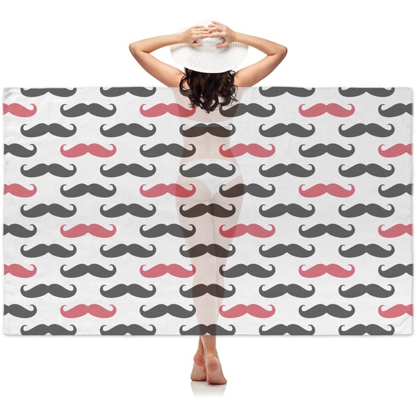 Custom Mustache Print Sheer Sarong