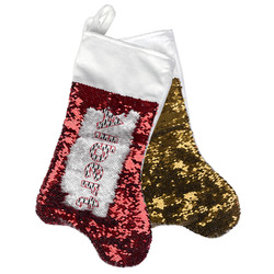Mustache Print Reversible Sequin Stocking (Personalized)