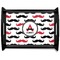 Mustache Print Black Wooden Tray - Large (Personalized)