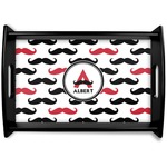 Mustache Print Wooden Tray (Personalized)
