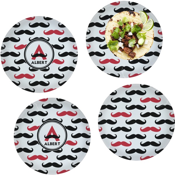 Mustache Print Set of Lunch / Dinner Plates