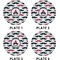 Mustache Print Set of Lunch / Dinner Plates (Approval)