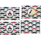 Mustache Print Set of Rectangular Appetizer / Dessert Plates
