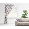 Mustache Print Sheer Curtain With Window and Rod - in Room Matching Pillow