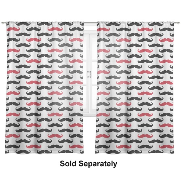 Mustache Print Sheer Curtains