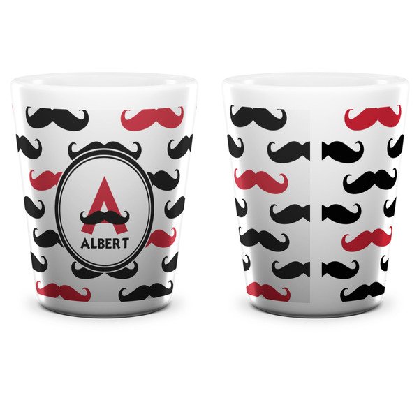 Mustache Print Shot Glass - White - APPROVAL
