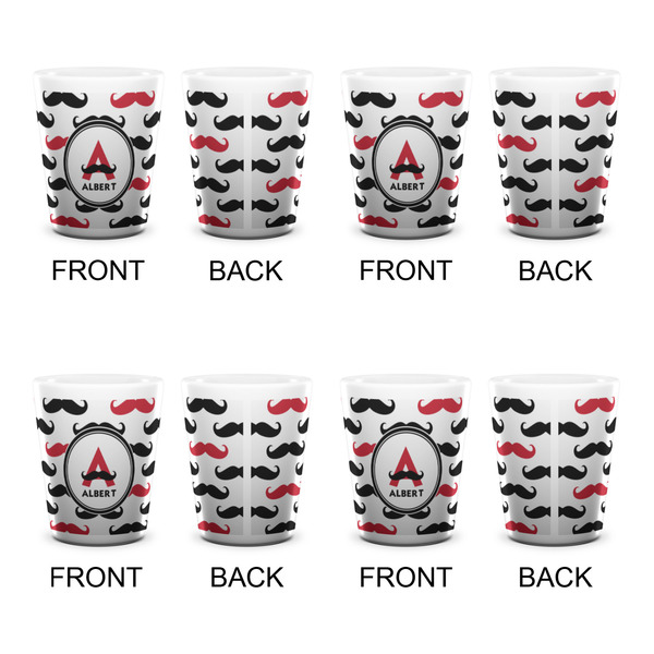 Mustache Print Shot Glass - White - Set of 4 - APPROVAL