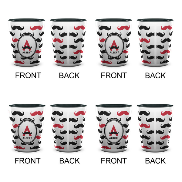 Mustache Print Shot Glassess - Two Tone - Set of 4 - APPROVAL