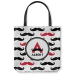 Mustache Print Canvas Tote Bag - Large - 18"x18" (Personalized)