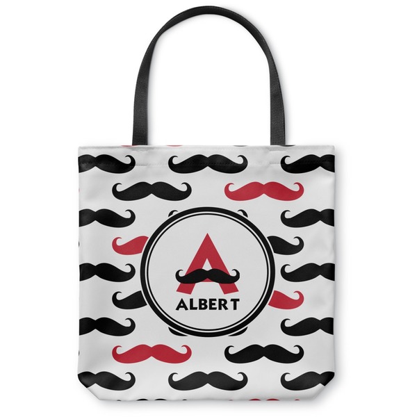 Custom Mustache Print Canvas Tote Bag - Large - 18"x18" (Personalized)