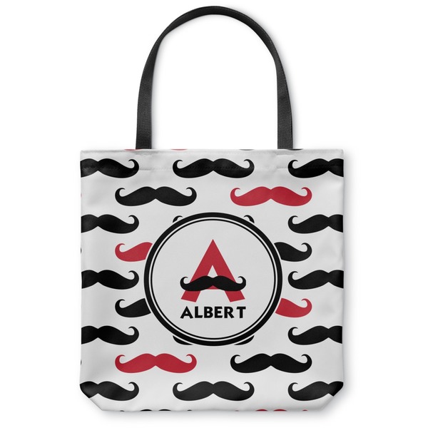 Custom Mustache Print Canvas Tote Bag - Small - 13"x13" (Personalized)