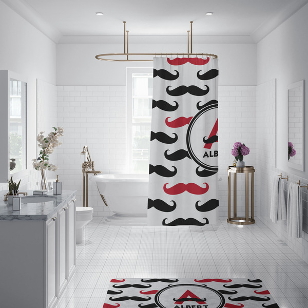 Mustache Print Shower Curtain - 70"x83"