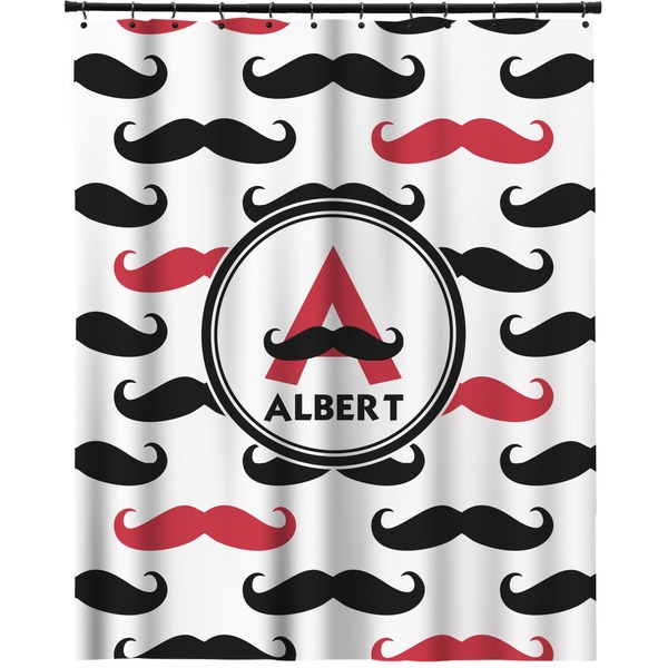 Custom Mustache Print Extra Long Shower Curtain - 70"x84" (Personalized)