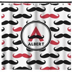 Mustache Print Shower Curtain - 69"x70" w/ Name and Initial