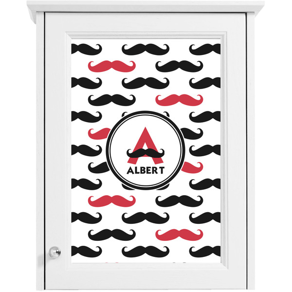Mustache Print Single White Cabinet Decal