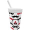 Mustache Print Sippy Cup with Straw (Personalized)