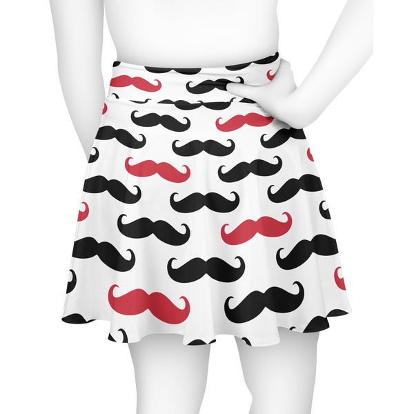 Mustache Print Skater Skirt - Back