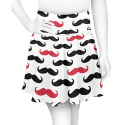 Mustache Print Skater Skirt - Large (Personalized)