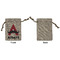 Mustache Print Small Burlap Gift Bag - Front Approval