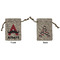 Mustache Print Small Burlap Gift Bag - Front & Back (Personalized)