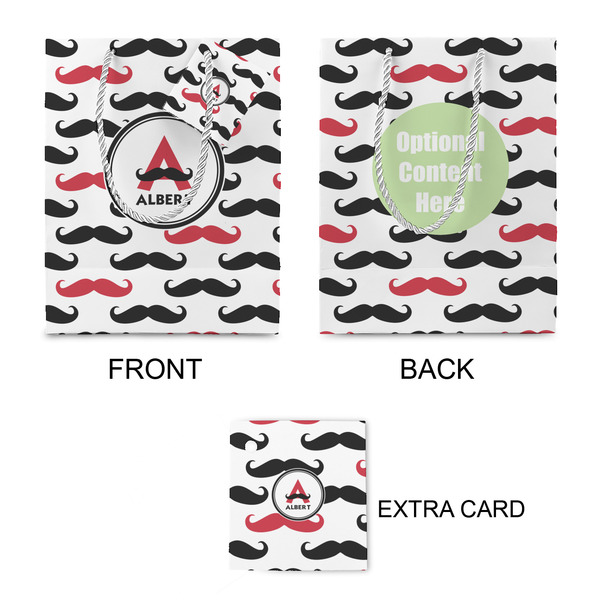 Mustache Print Small Gift Bag - Approval