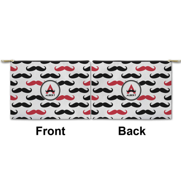Mustache Print Small Zipper Pouch Approval (Front and Back)