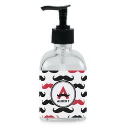 Mustache Print Glass Soap & Lotion Bottle - Single Bottle (Personalized)