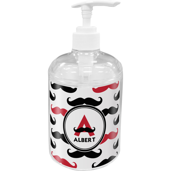 Custom Mustache Print Acrylic Soap & Lotion Bottle (Personalized)
