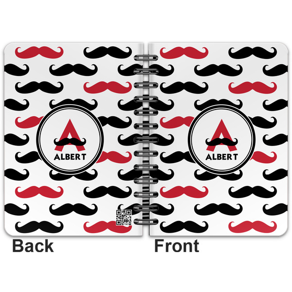 Mustache Print Spiral Journal 5 x 7 - Apvl