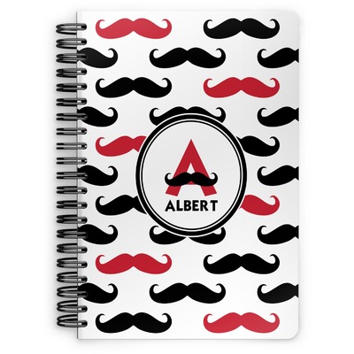 Mustache Print Spiral Notebook (Personalized)