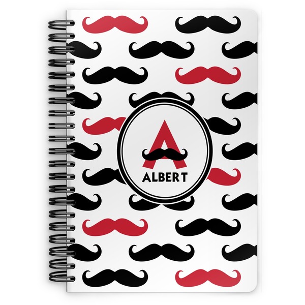 Custom Mustache Print Spiral Notebook (Personalized)