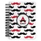 Mustache Print Spiral Journal Small - Front View