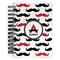 Mustache Print Spiral Notebook - 5x7 w/ Name and Initial